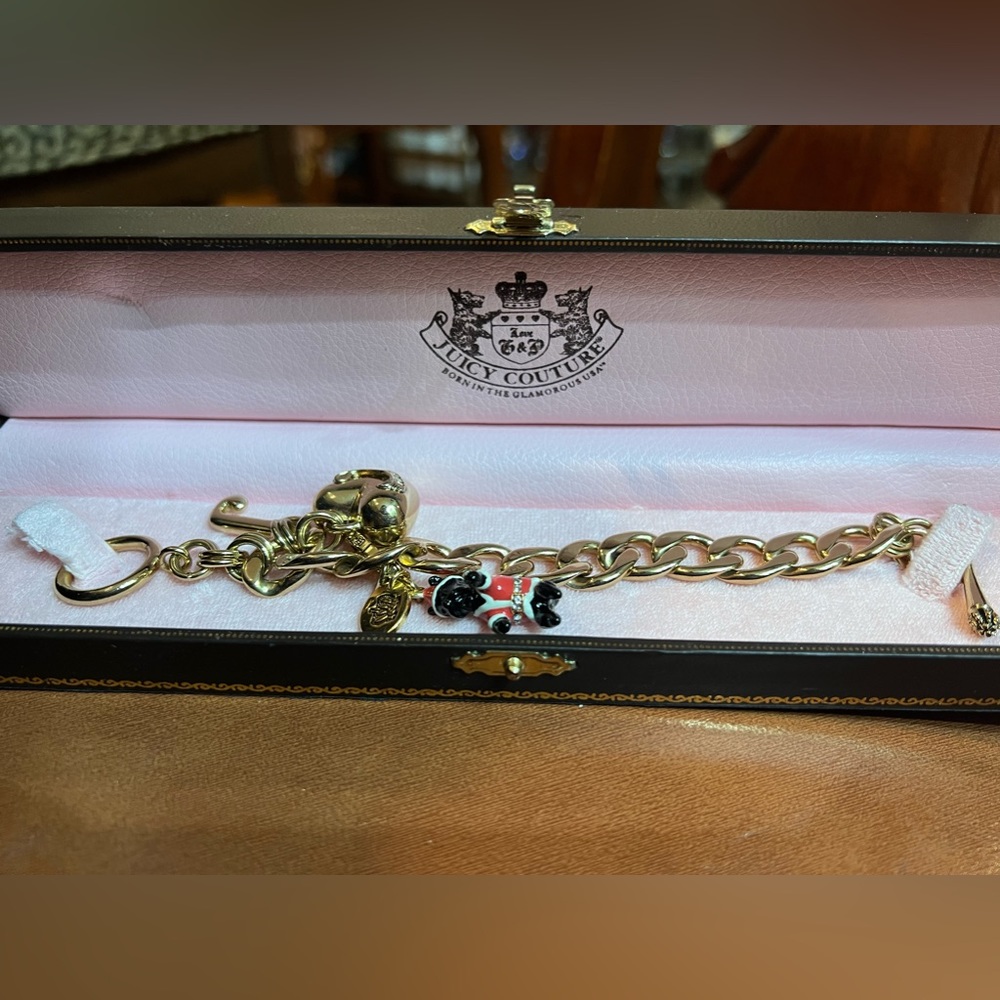 Juicy couture bracelet with Christmas dog charm